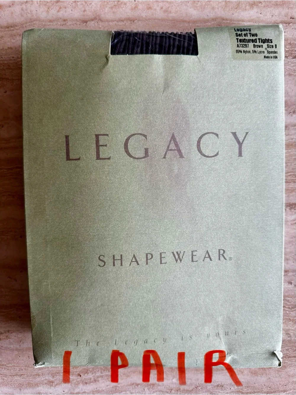 Vntg Legacy Leg wear 5 pair Assorted colors Control Top Tights Size B NOS